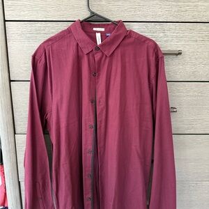 Men's Burgundy Dress Shirt